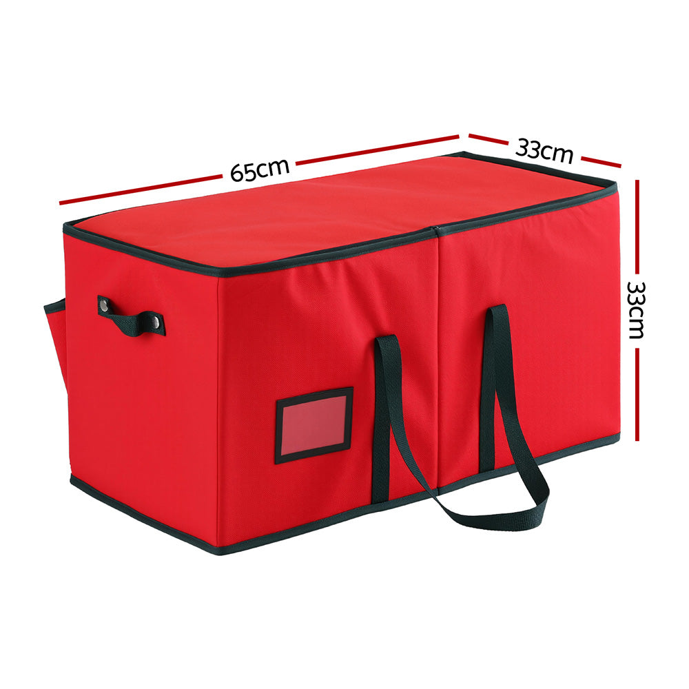 128-Slot Christmas Bauble Storage Box β Red