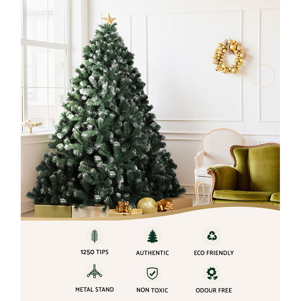 Green Snow-Frosted Christmas Tree – 7FT & 8FT Full-Shape Artificial Tree