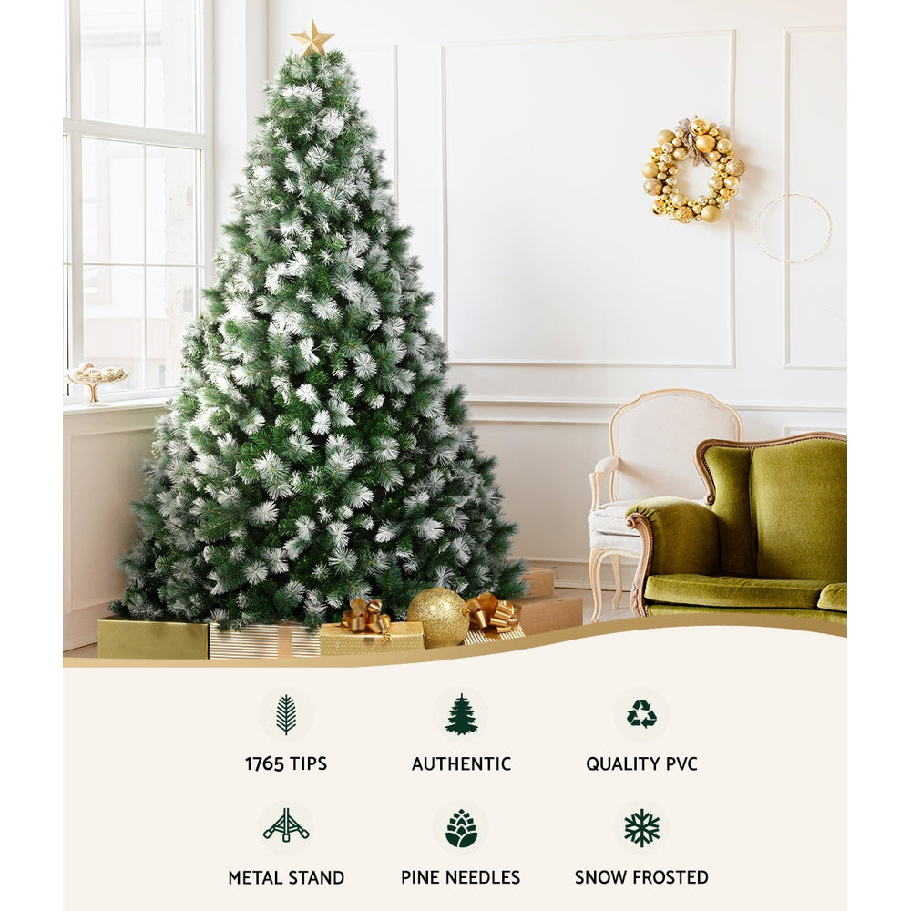 Snow-Tipped Green Pine Christmas Tree – 9FT | Full & Realistic Winter Centrepiece