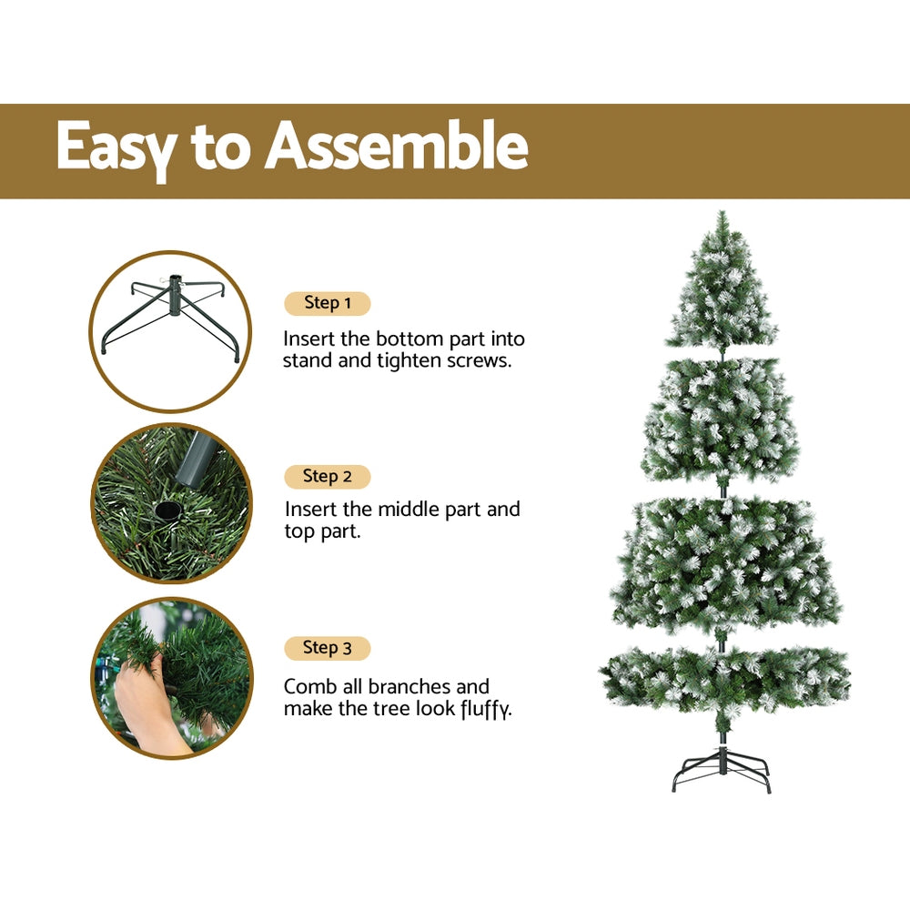 Snow-Tipped Green Pine Christmas Tree – 9FT | Full & Realistic Winter Centrepiece