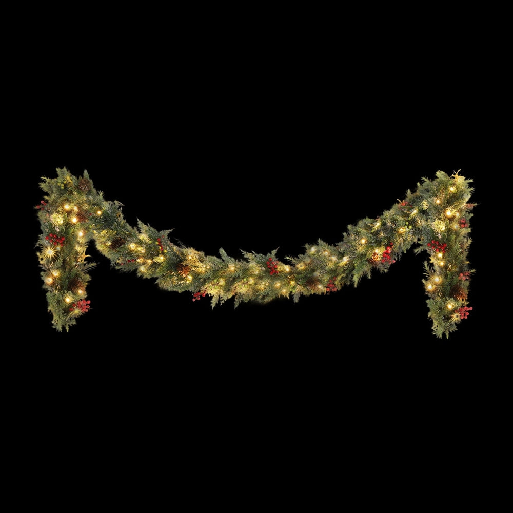 3M Pre-Lit Christmas Garland with Pine Cones & Berries