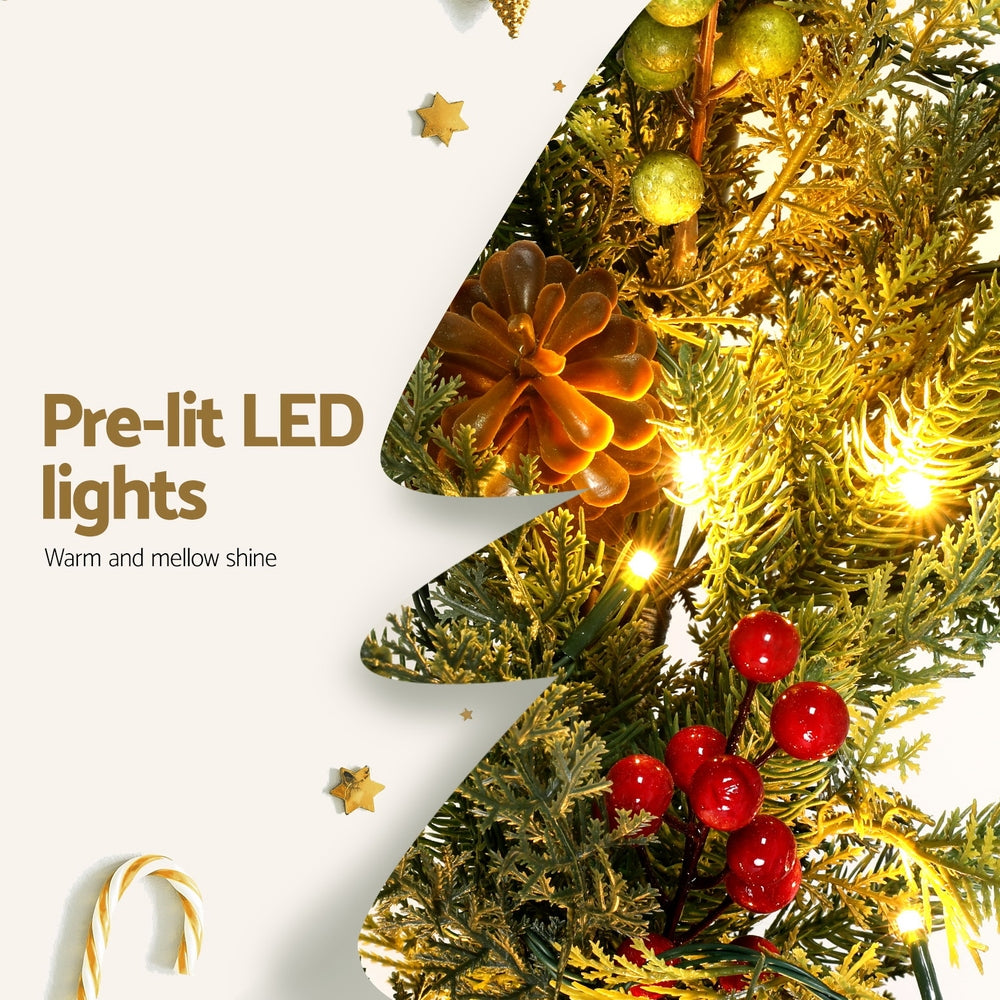 3M Pre-Lit Christmas Garland with Pine Cones & Berries