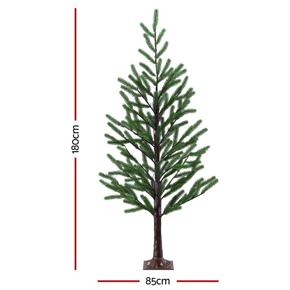 6FT Pre-Lit LED Christmas Tree with Warm White Lights with 8 Modes