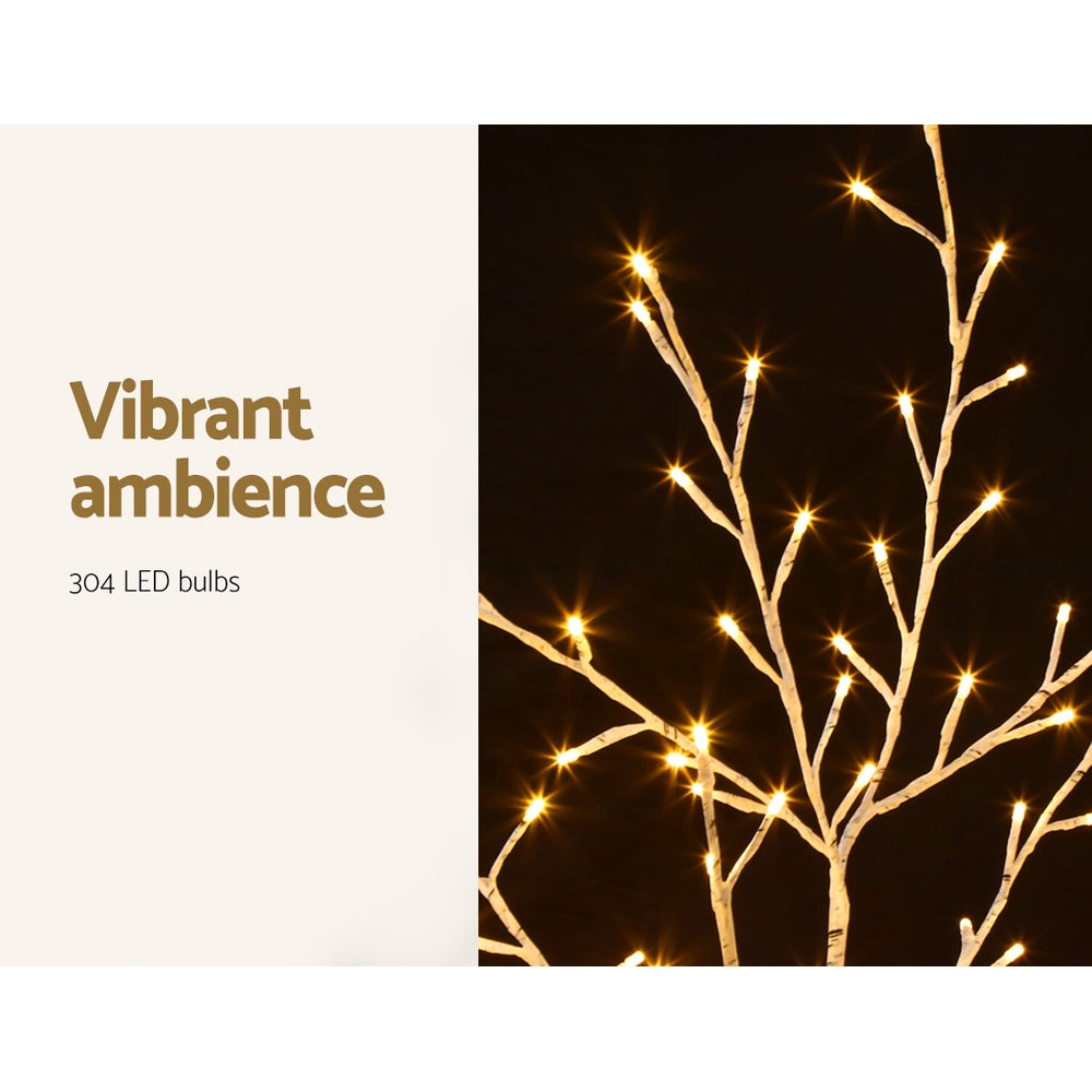 5FT Twig LED Christmas Tree with 304 Warm White Lights for Indoor & Outdoor Glow
