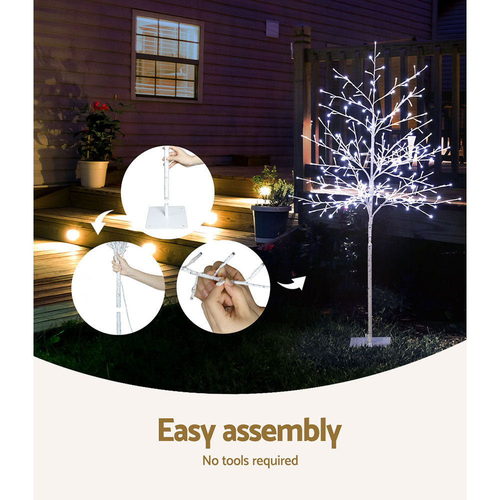 5FT Solar-Powered LED Christmas Tree | Elegant White LED Holiday Display