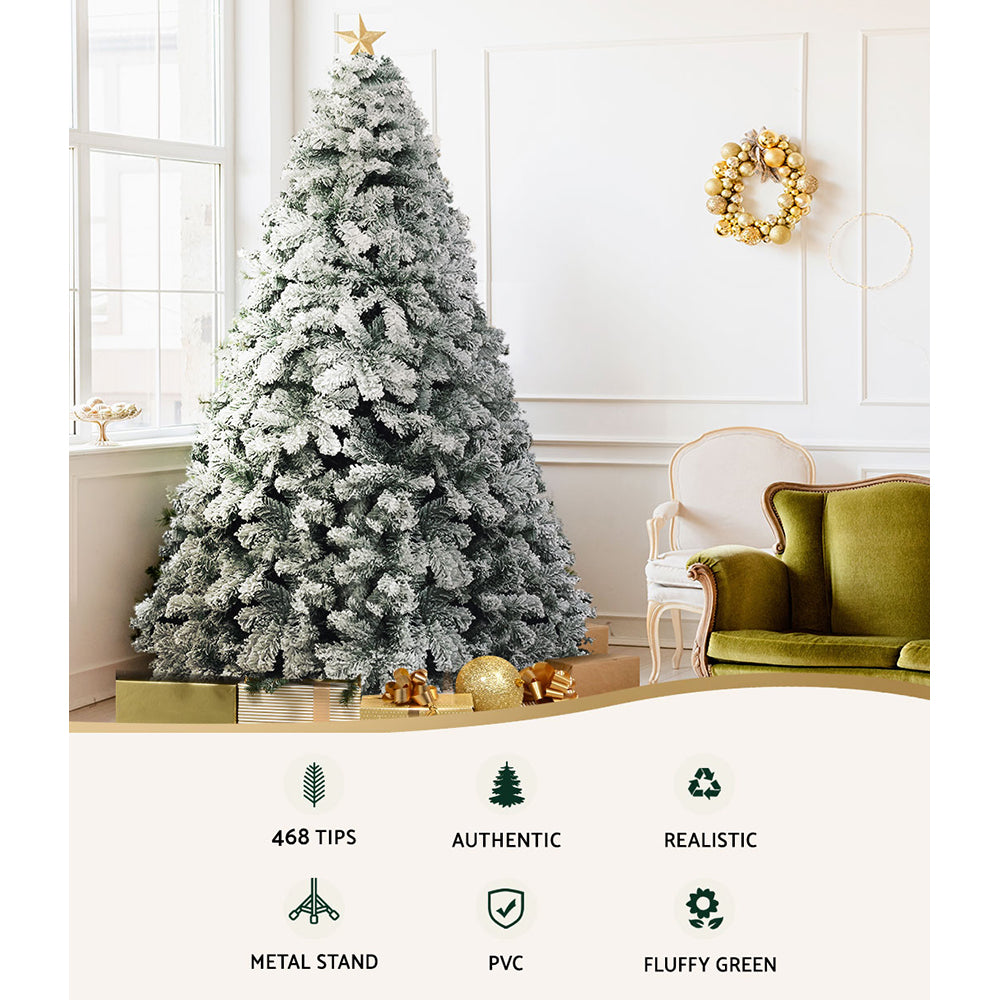 Snow-Flocked Fir Christmas Tree – 6FT, 7FT & 8FT Full-Shape Artificial Tree