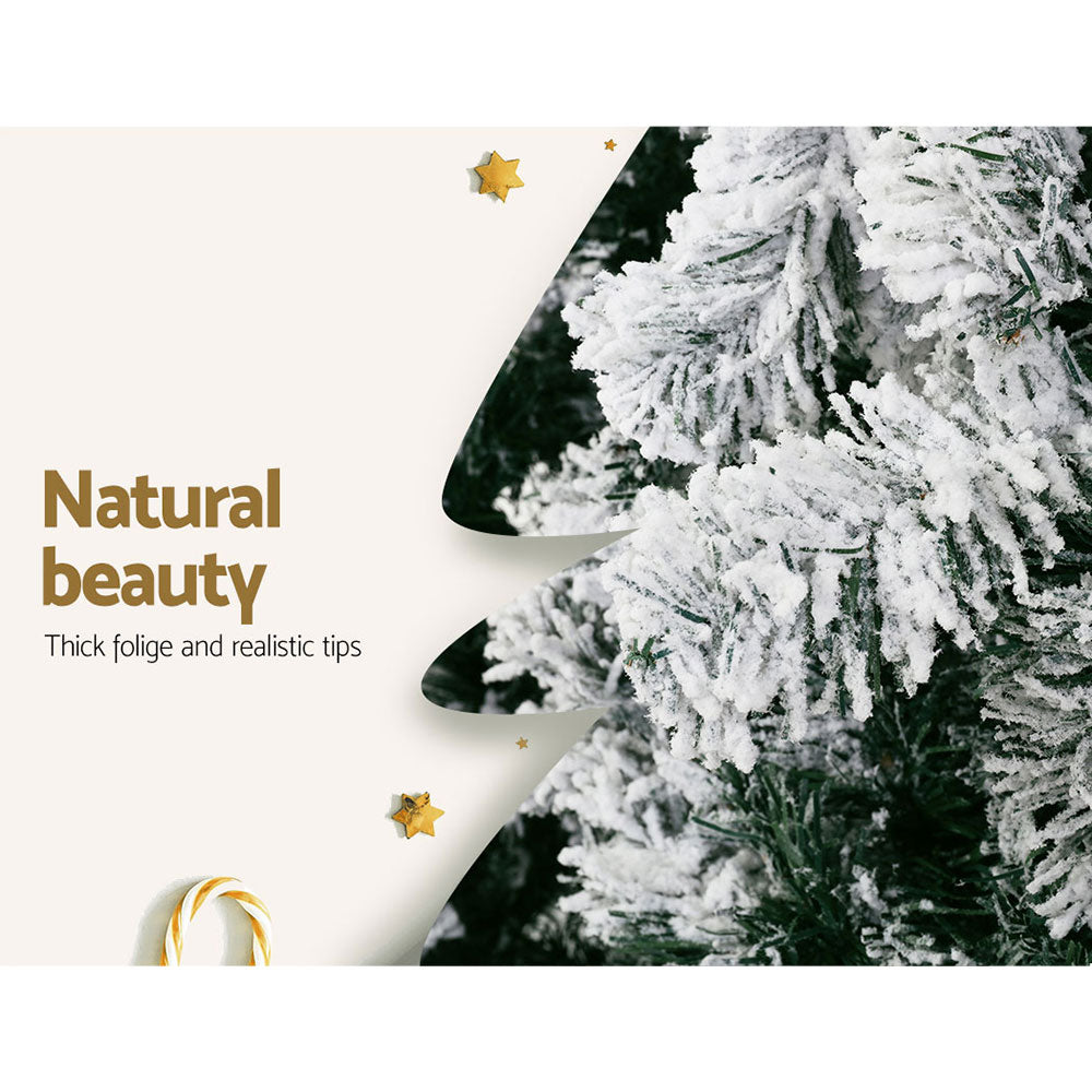 Snow-Flocked Fir Christmas Tree – 6FT, 7FT & 8FT Full-Shape Artificial Tree