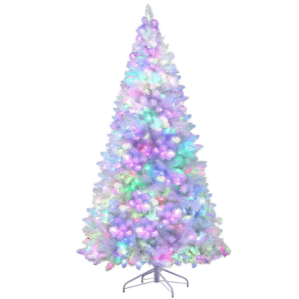 7FT Premium White LED Christmas Tree with 450 RGB Lights & Remote Control