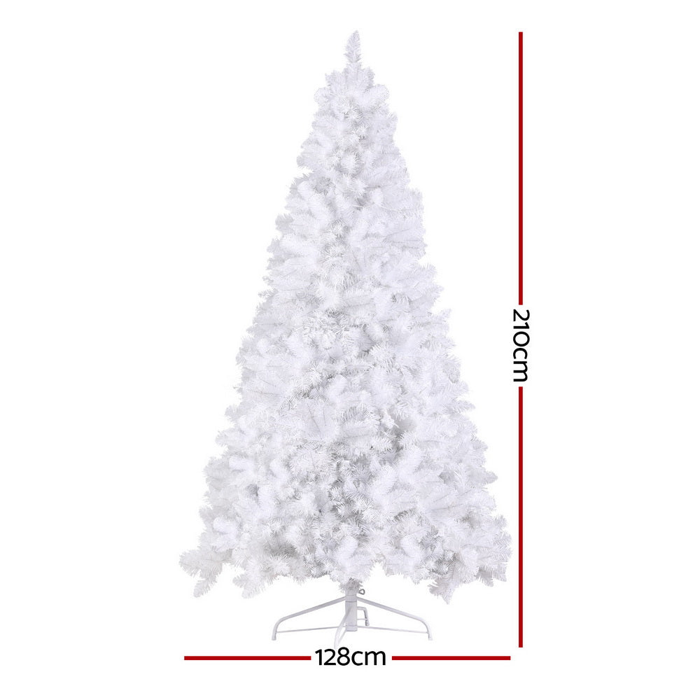 7FT Premium White LED Christmas Tree with 450 RGB Lights & Remote Control