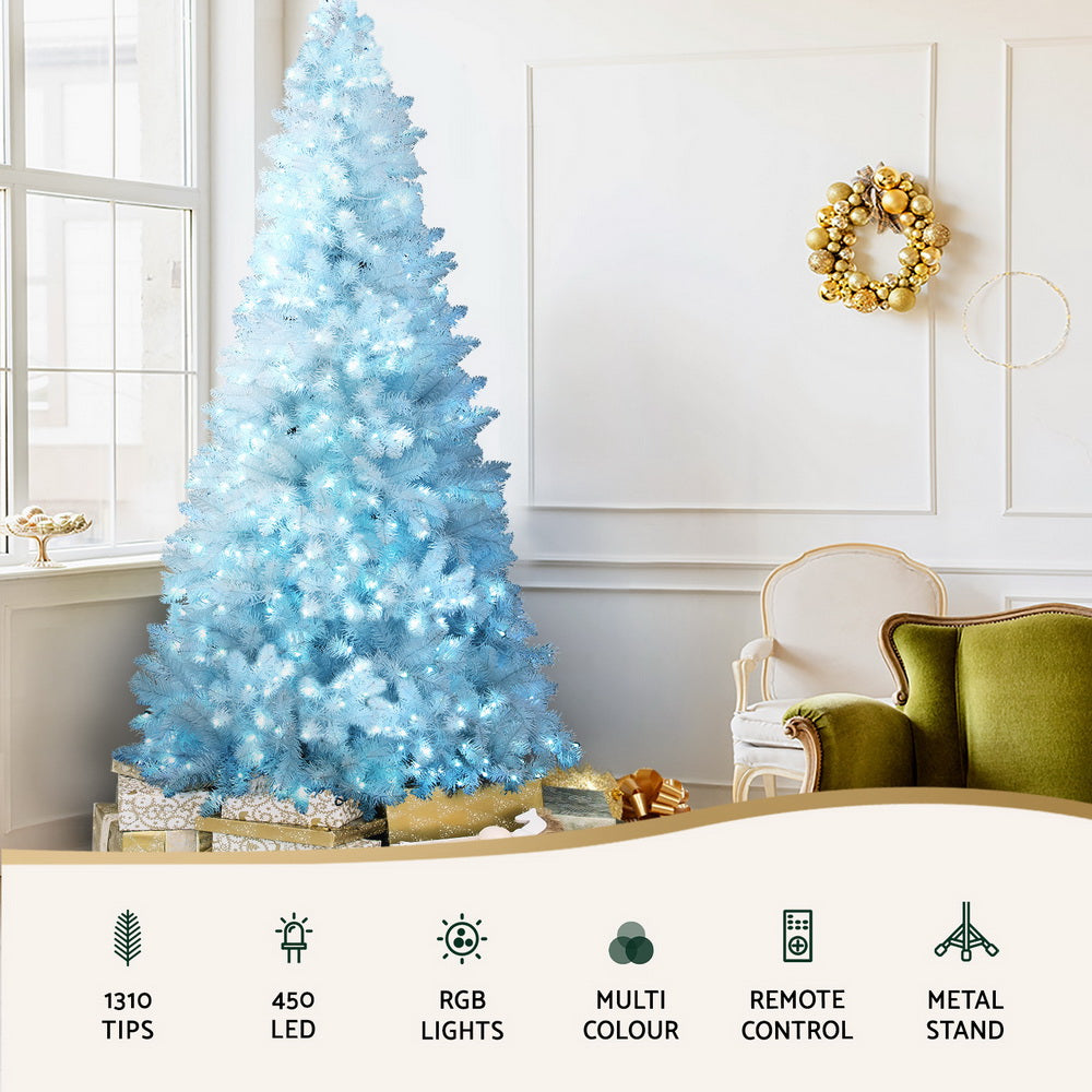 7FT Premium White LED Christmas Tree with 450 RGB Lights & Remote Control