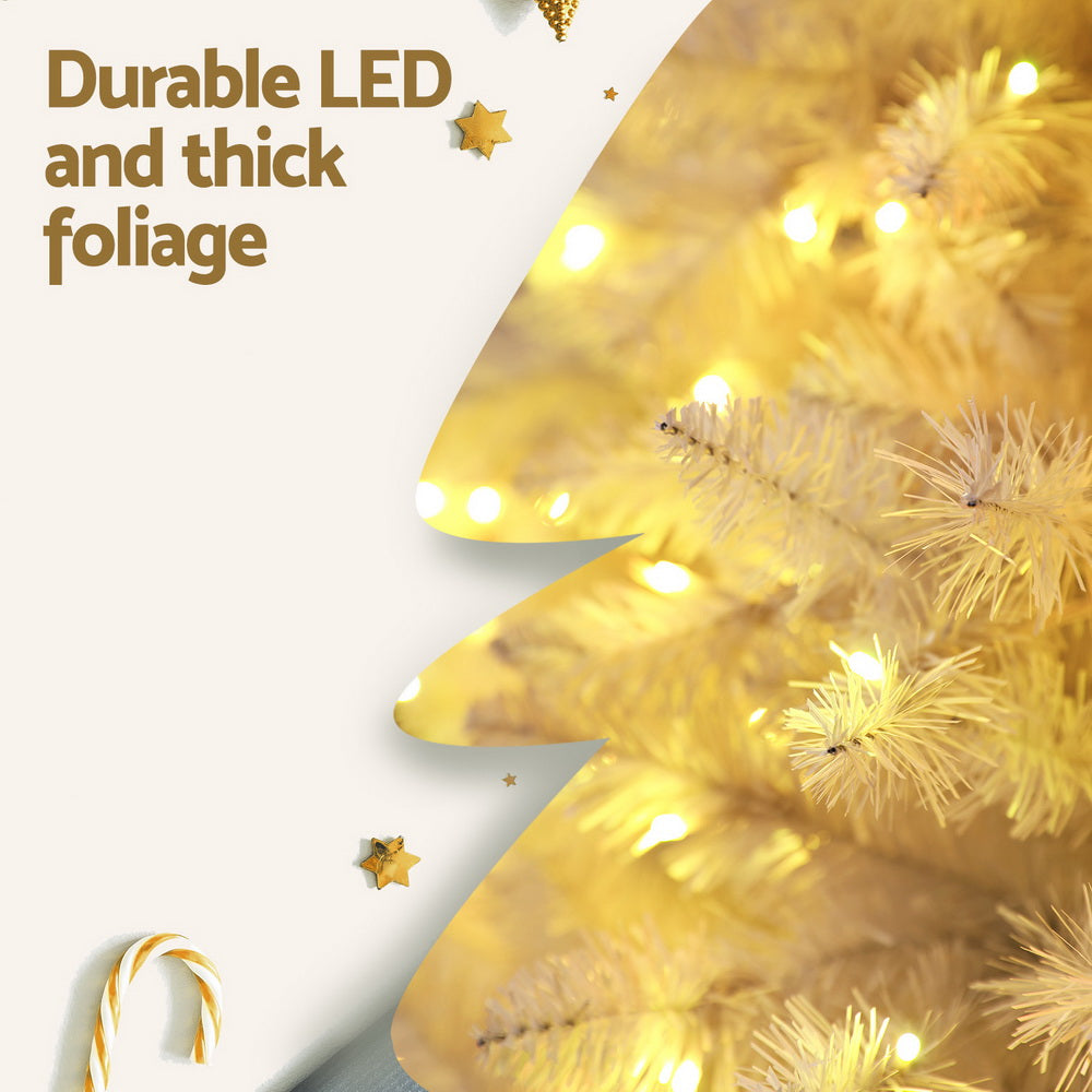 7FT Premium White LED Christmas Tree with 450 RGB Lights & Remote Control