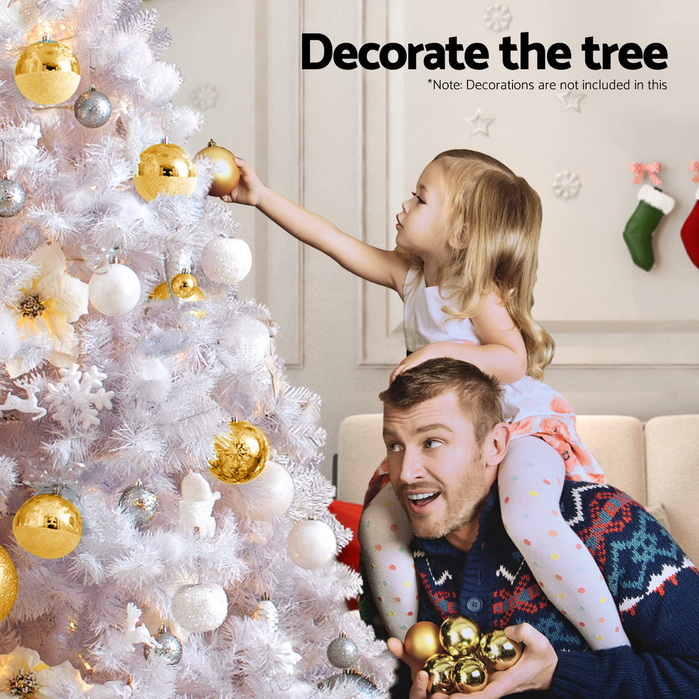 7FT Premium White LED Christmas Tree with 450 RGB Lights & Remote Control