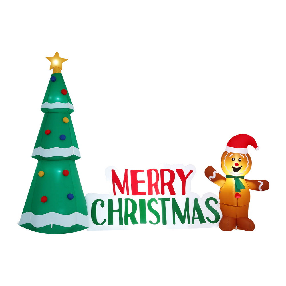 1.5M Inflatable Gingerbread Man – Festive LED Outdoor Decoration