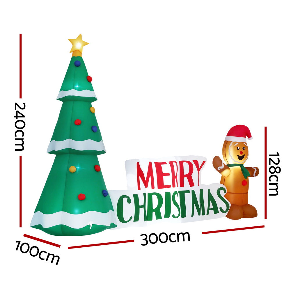 1.5M Inflatable Gingerbread Man – Festive LED Outdoor Decoration