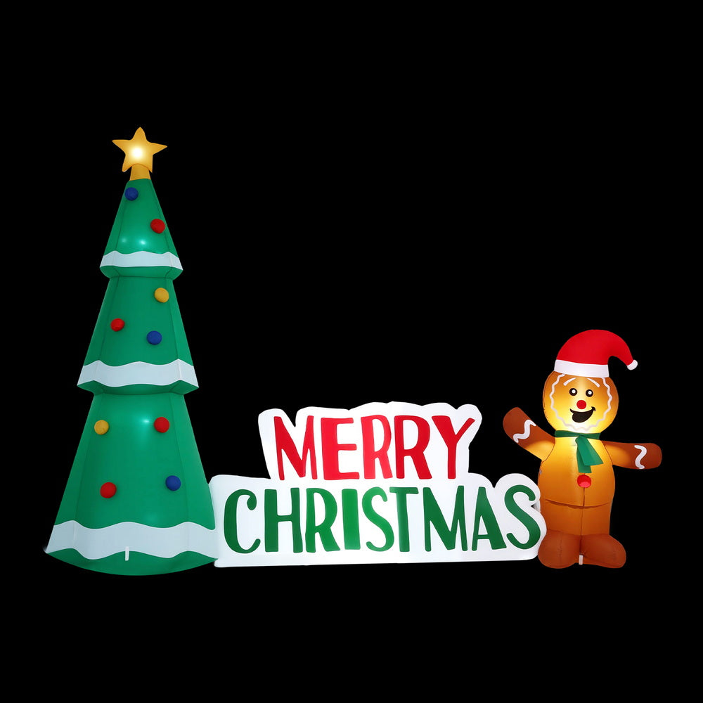 1.5M Inflatable Gingerbread Man – Festive LED Outdoor Decoration