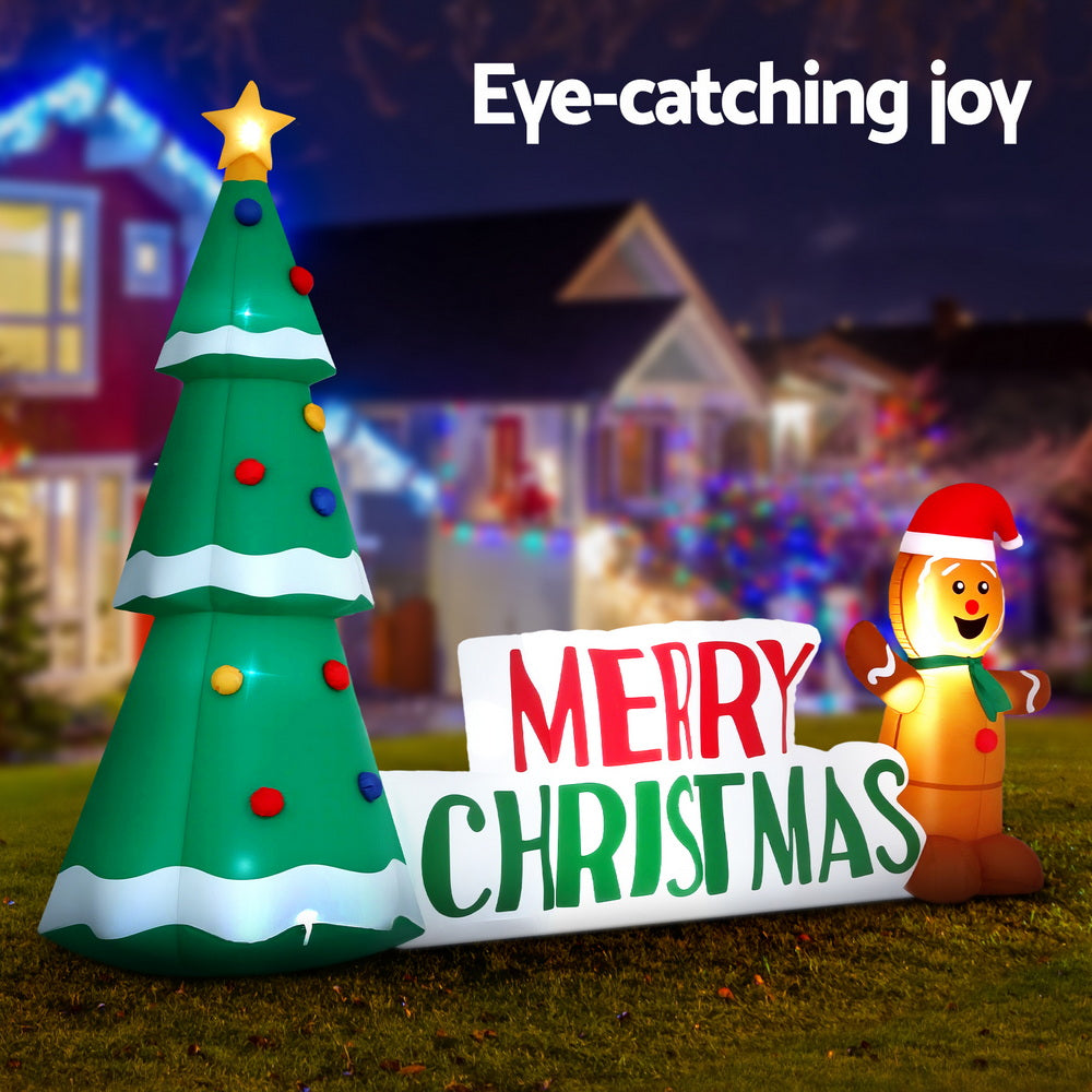1.5M Inflatable Gingerbread Man – Festive LED Outdoor Decoration