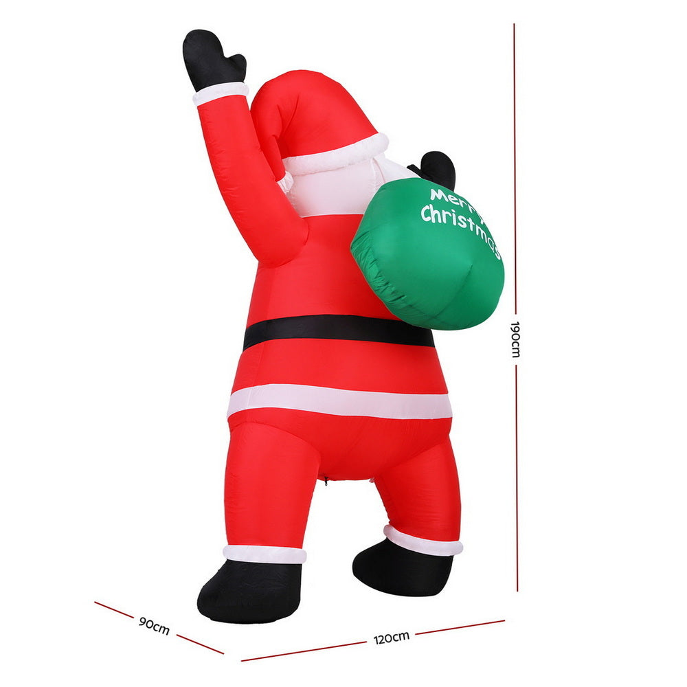 1.9M Inflatable Climbing Santa – LED Christmas Display