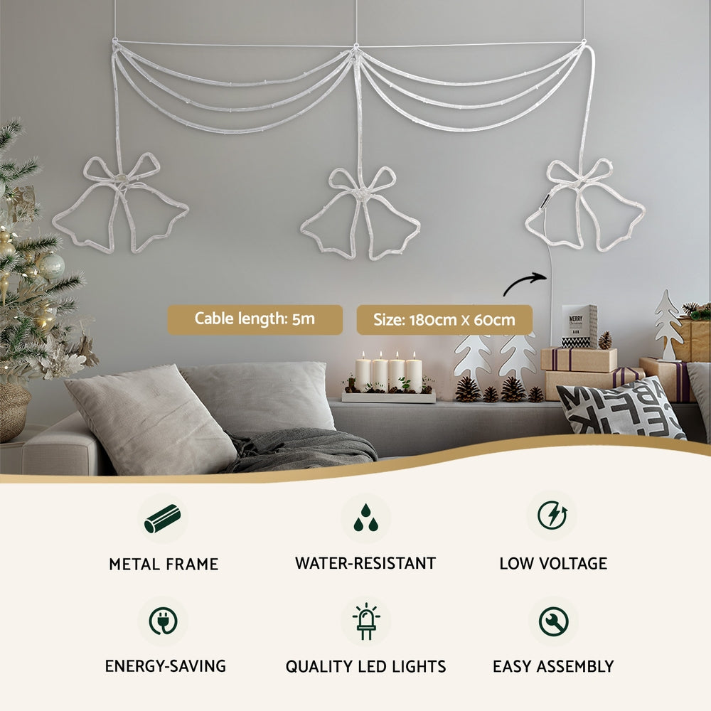 Jingle Jollys LED Jingle Bells Christmas Light Display – Multi-Colour, Indoor & Outdoor Use 🔔