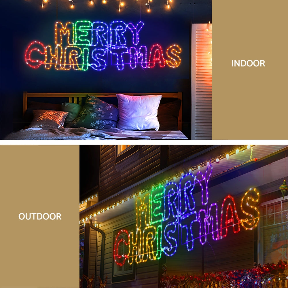 Jingle Jollys LED Merry Christmas Light Display – Multi-Coloured, Indoor & Outdoor 🎉