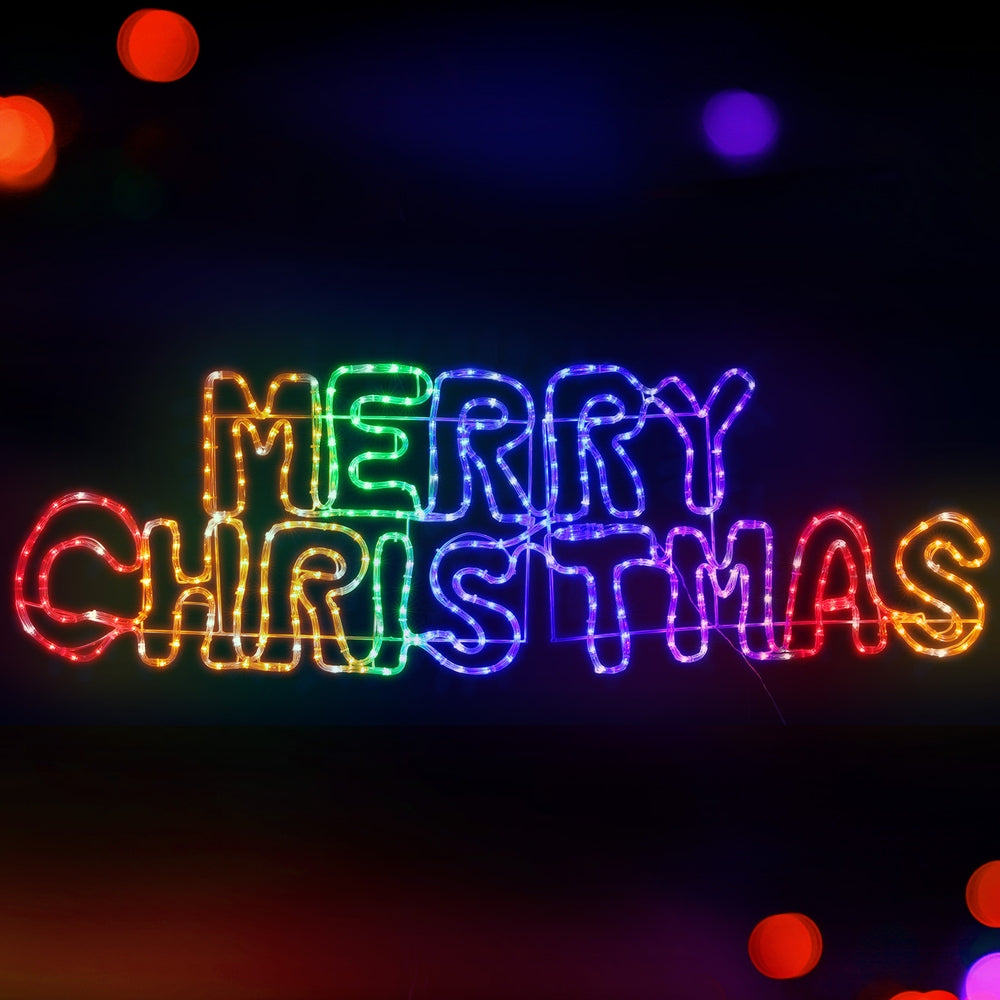 Jingle Jollys LED Merry Christmas Light Display – Multi-Coloured, Indoor & Outdoor 🎉