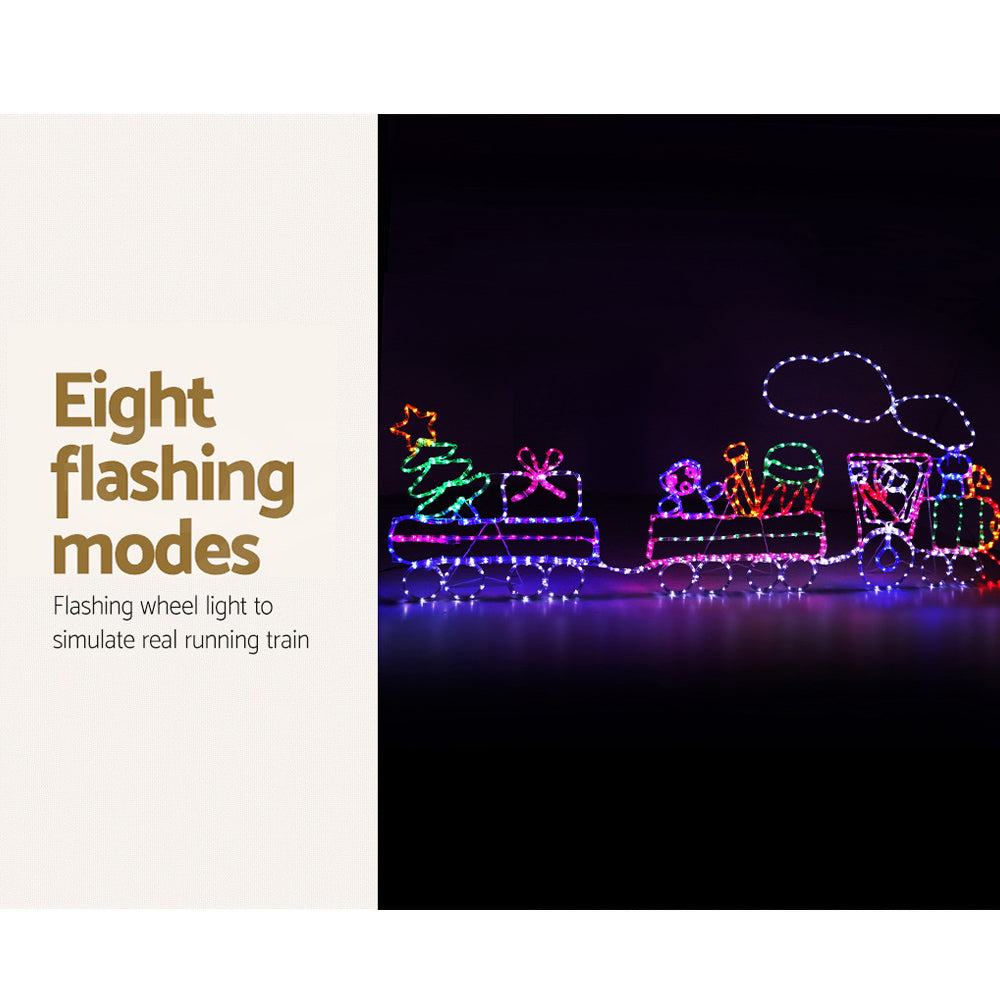Jingle Jollys Christmas Train Lights – Multi-Color LED, Indoor/Outdoor Display 🎄