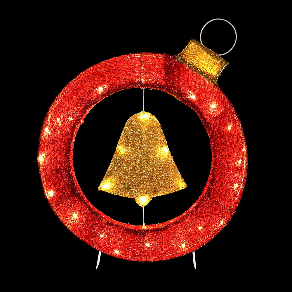 60cm Bell Wreath LED Christmas Light – 30 Warm White LEDs