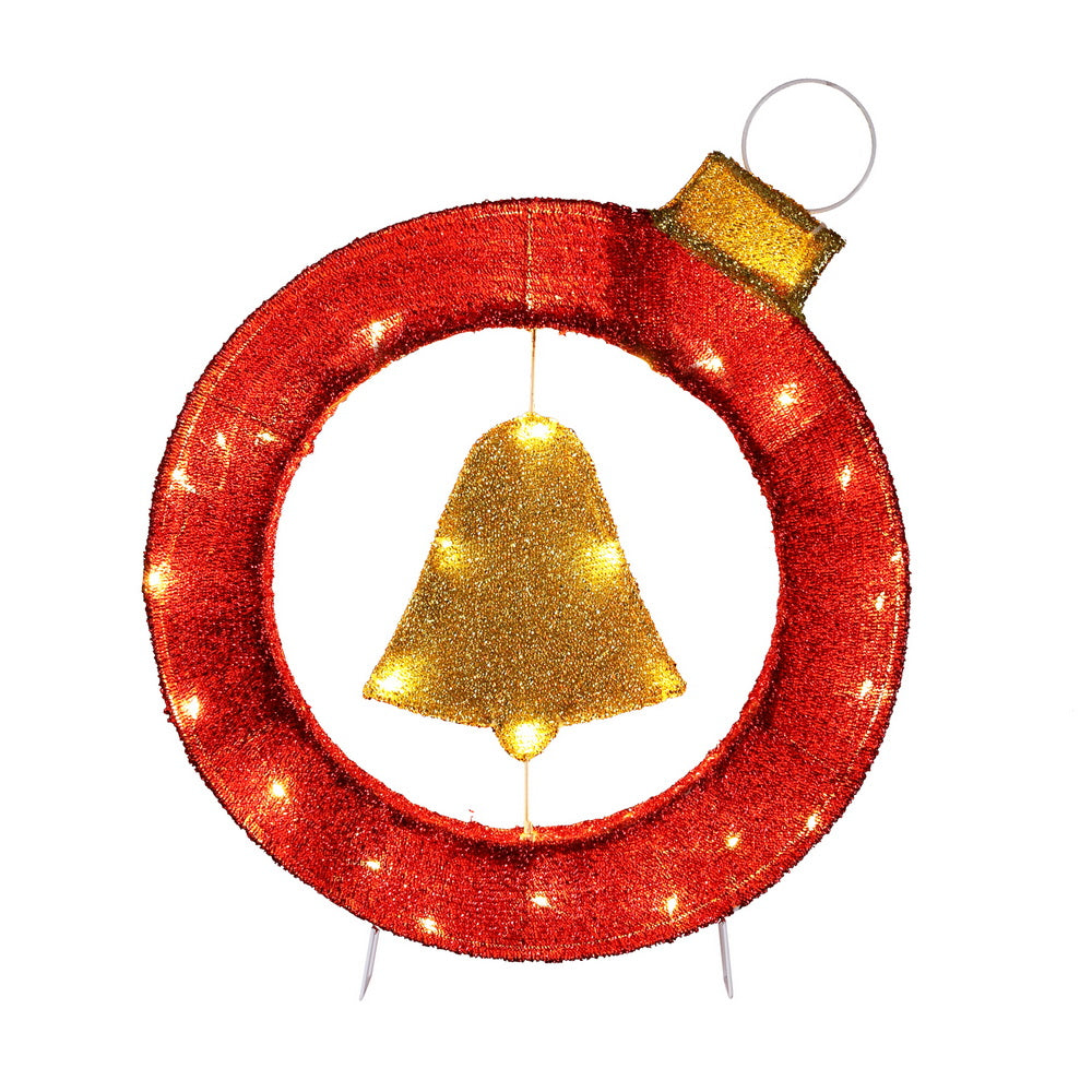 60cm Bell Wreath LED Christmas Light – 30 Warm White LEDs
