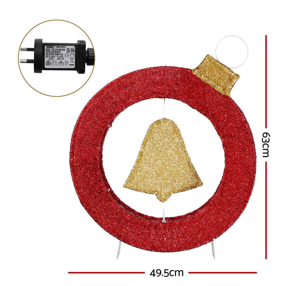 60cm Bell Wreath LED Christmas Light – 30 Warm White LEDs
