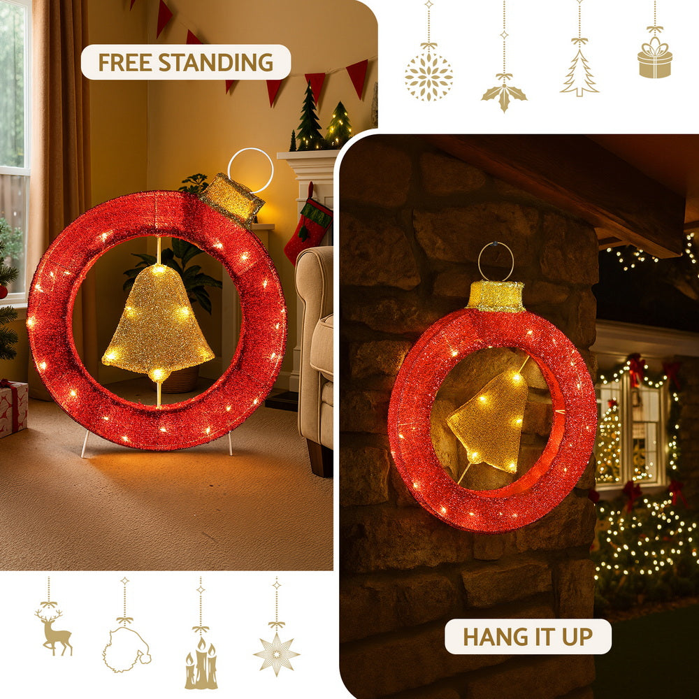60cm Bell Wreath LED Christmas Light – 30 Warm White LEDs