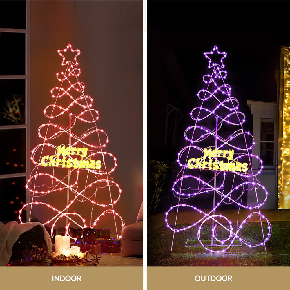 Jingle Jollys 8ft RGBW LED Christmas Tree Light Display – Indoor & Outdoor Use 🎄