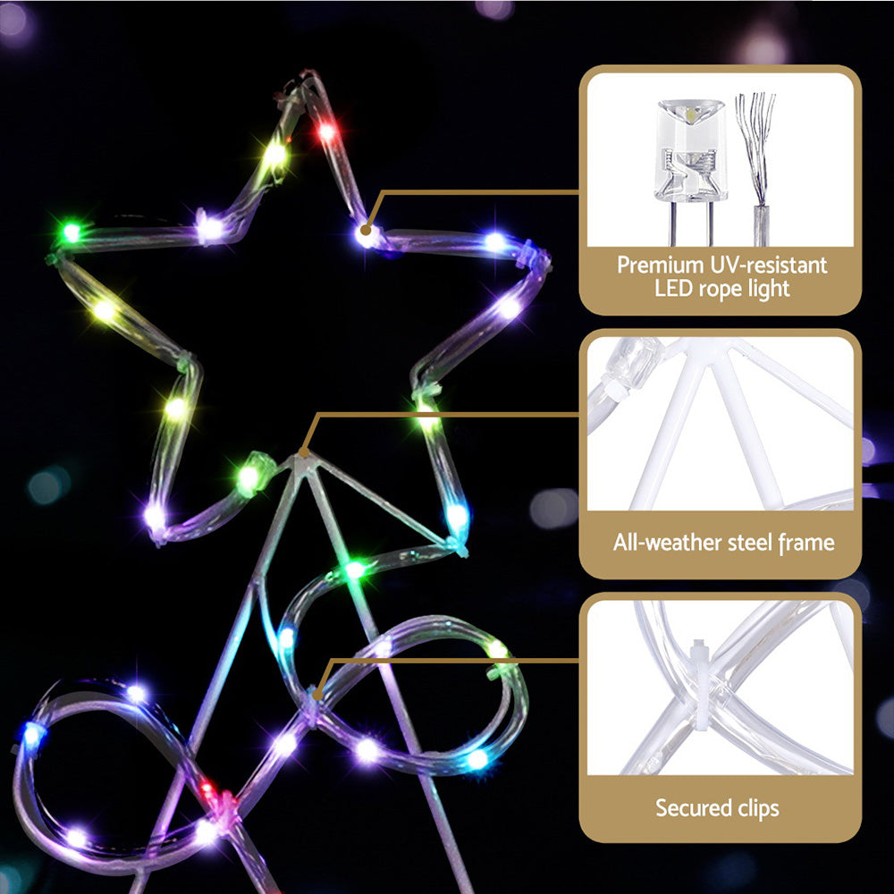 Jingle Jollys 8ft RGBW LED Christmas Tree Light Display – Indoor & Outdoor Use 🎄