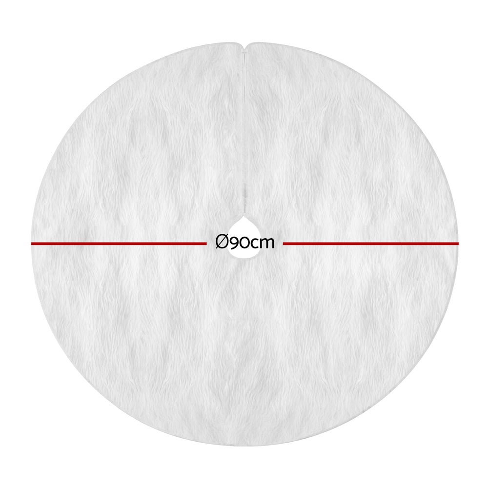 White Plush Christmas Tree Skirt – 90cm or 120cm