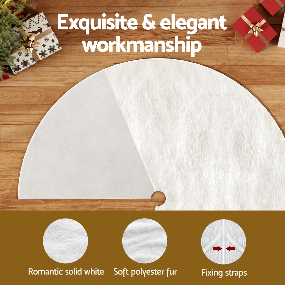 White Plush Christmas Tree Skirt – 90cm or 120cm