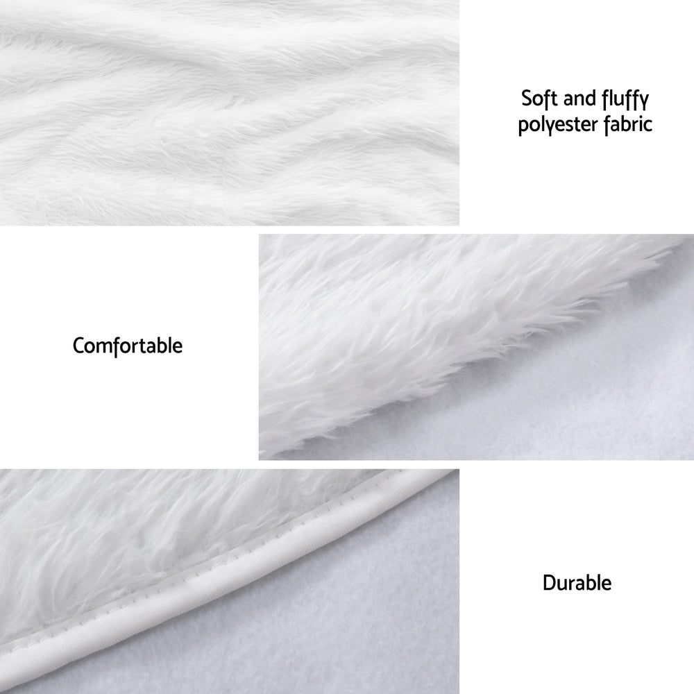 White Plush Christmas Tree Skirt – 90cm or 120cm