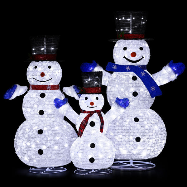 1.55M Snowman Motif Light Set – Cool White LEDs 330 Lights