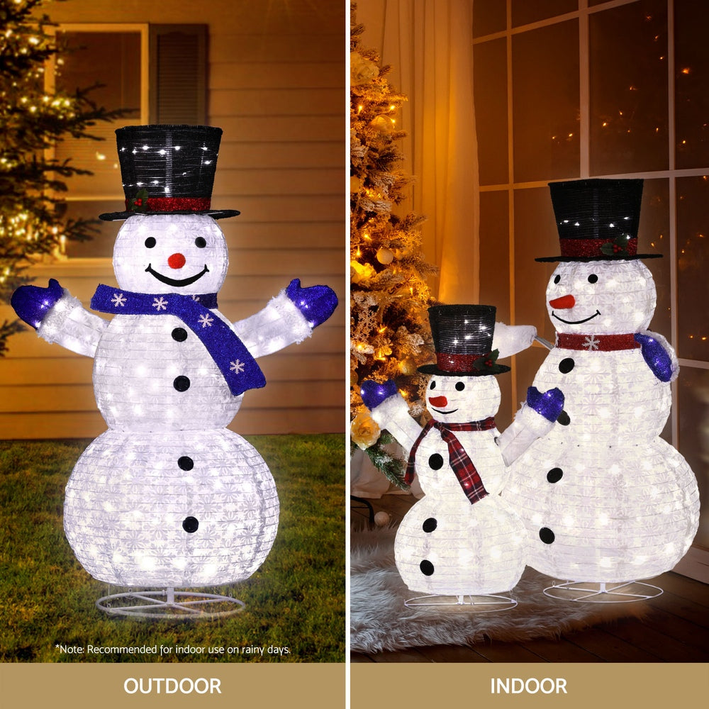 3PCS Snowman Christmas Light Display Set – Cool White LED Indoor/Outdoor