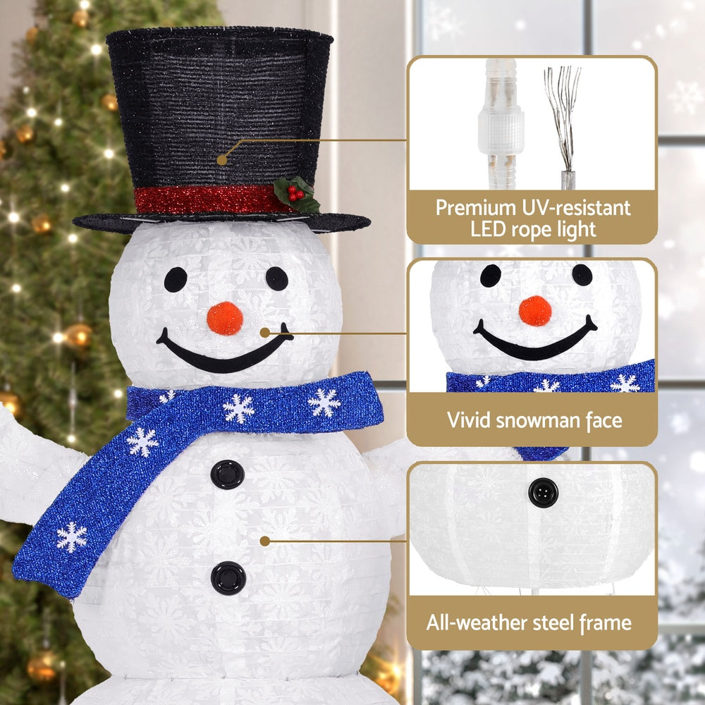 3PCS Snowman Christmas Light Display Set – Cool White LED Indoor/Outdoor