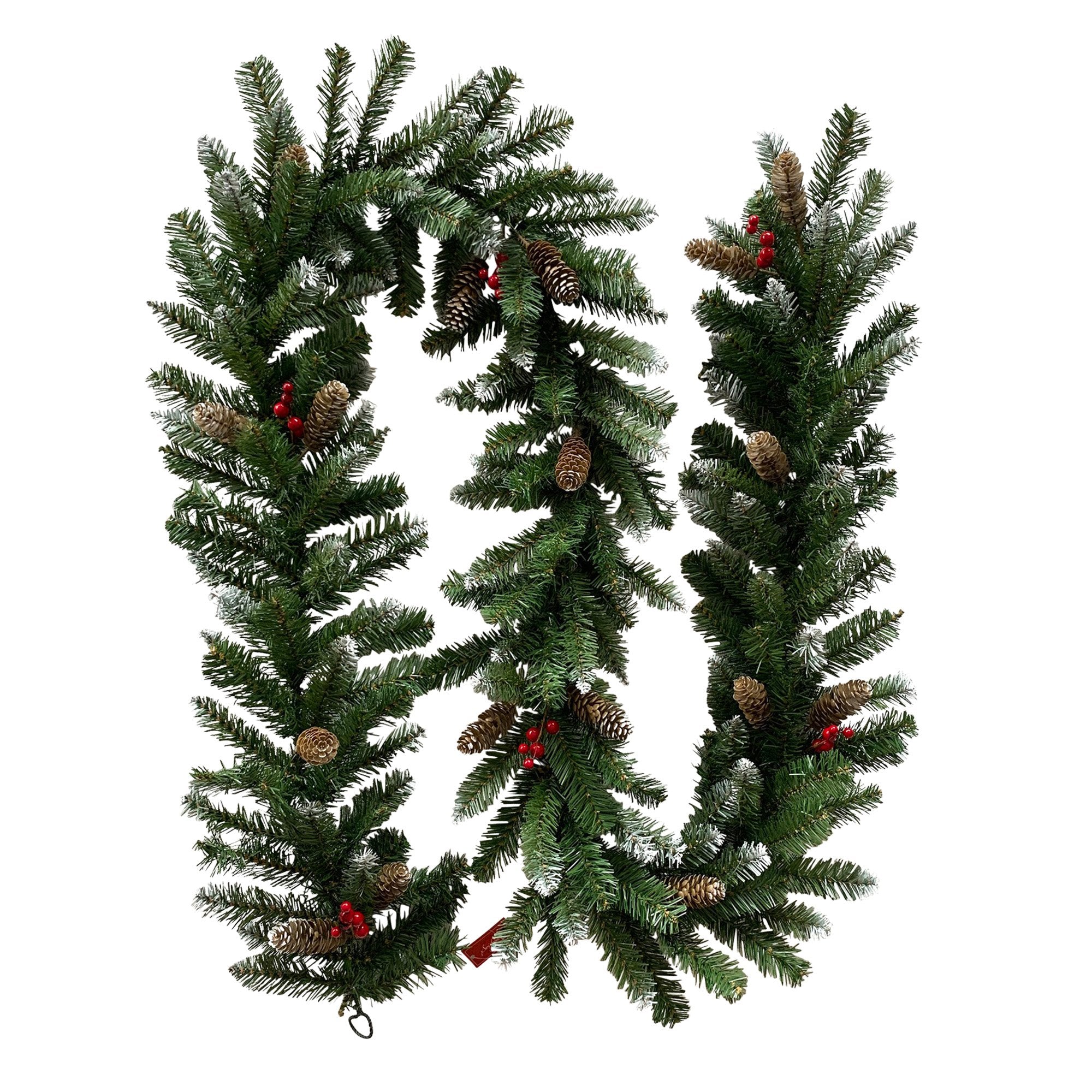 2.7M Christmas Garland with Pine Cones & Berries