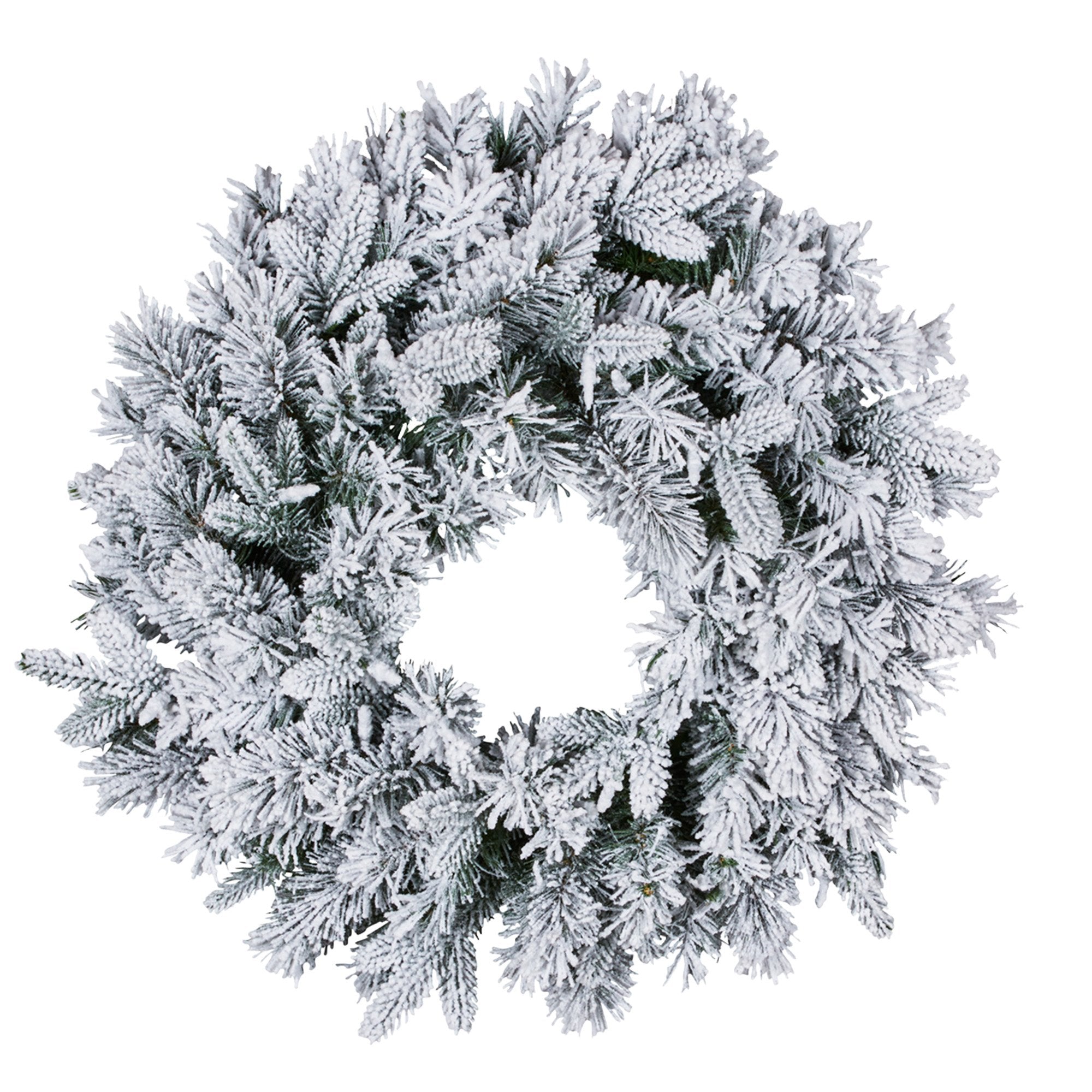 61CM Snowy Atica Pre-Lit Christmas Wreath – Warm White LEDs