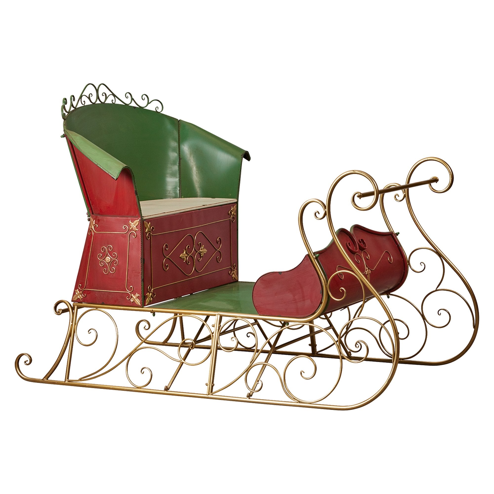 2.1M Rustic Christmas Sleigh Display – Life-Size Steel Decoration