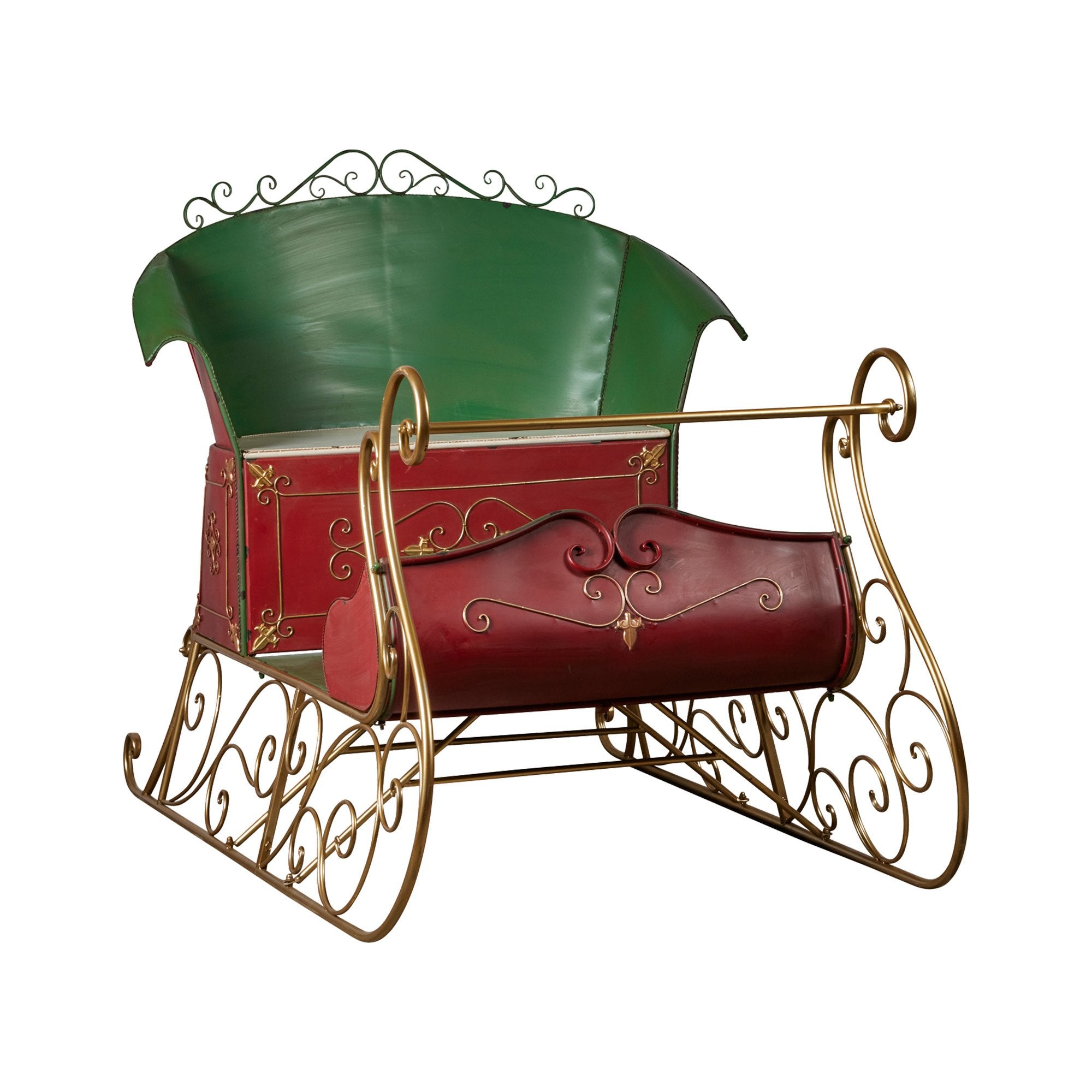 2.1M Rustic Christmas Sleigh Display – Life-Size Steel Decoration