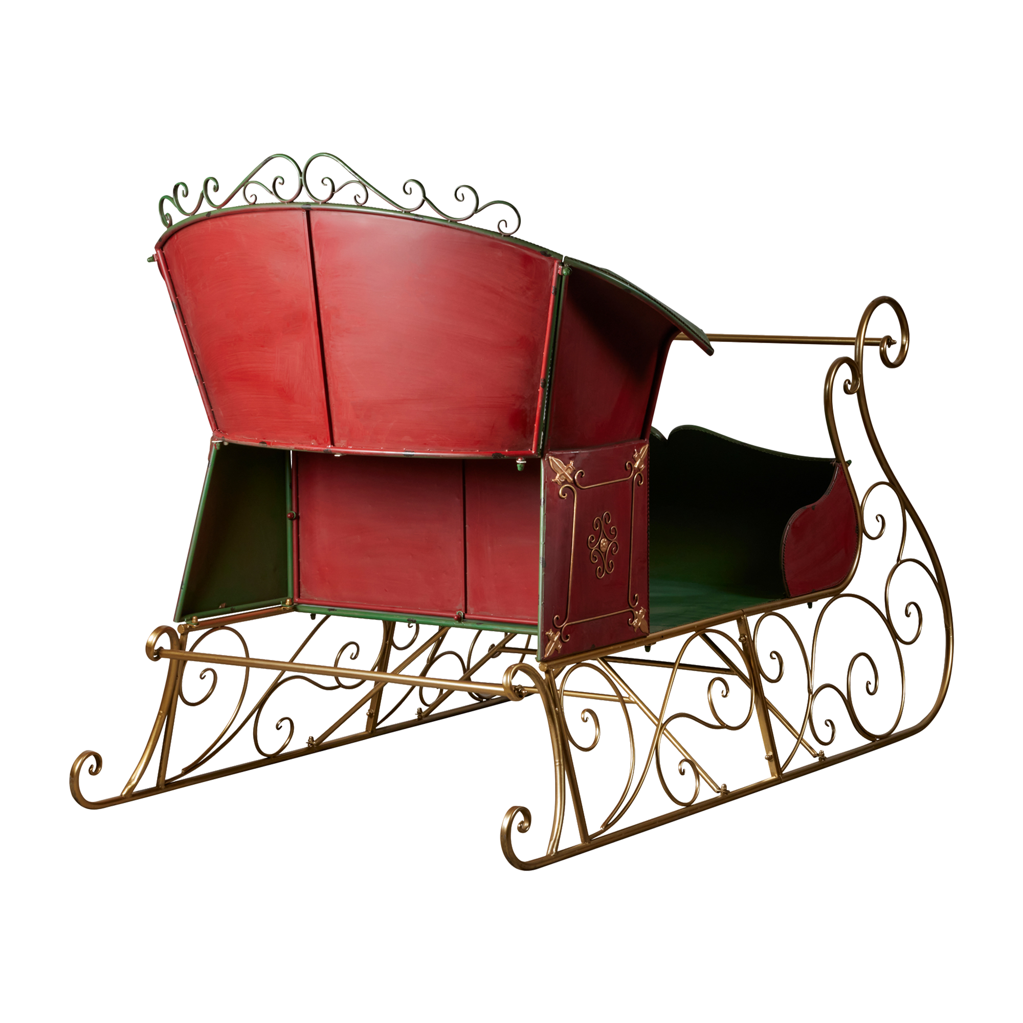 2.1M Rustic Christmas Sleigh Display – Life-Size Steel Decoration