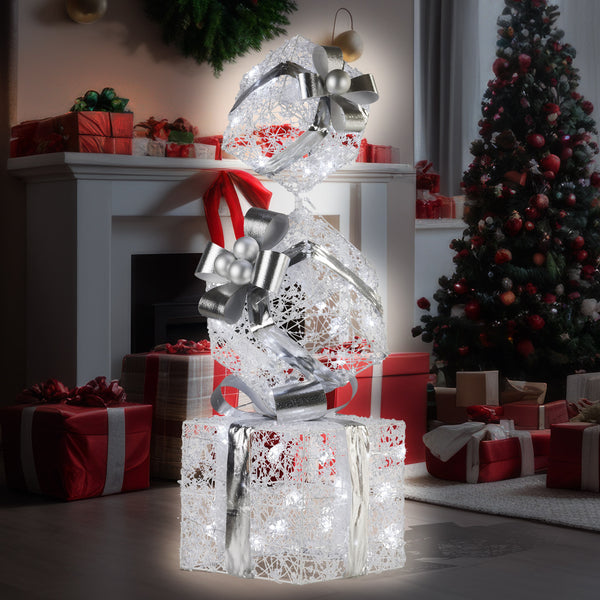 83CM Gift Box Tower Motif Light – 60 Cool White LED Lights
