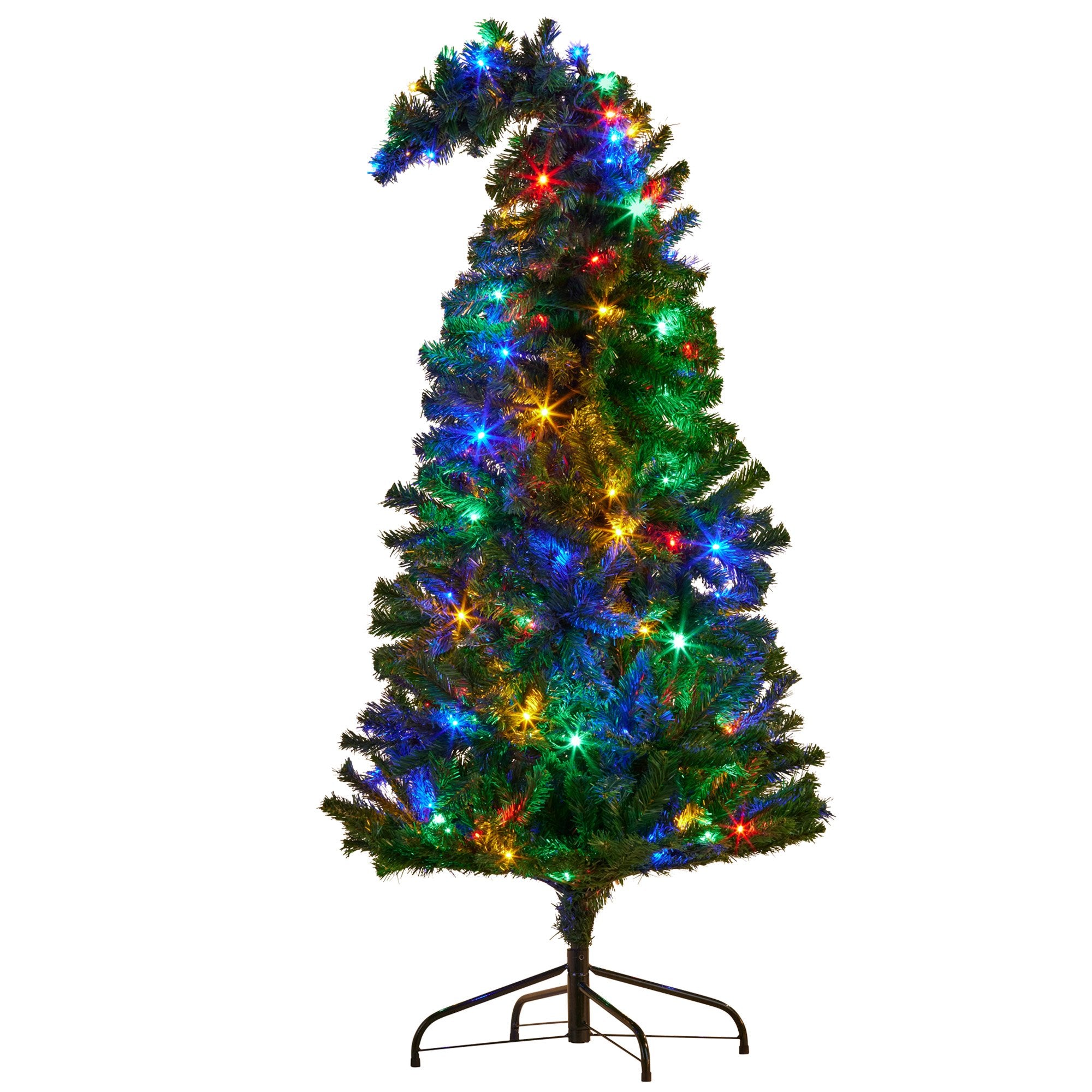 4FT Bad Santa Curved Pre-Lit Christmas Tree – 140 Multicolour LEDs