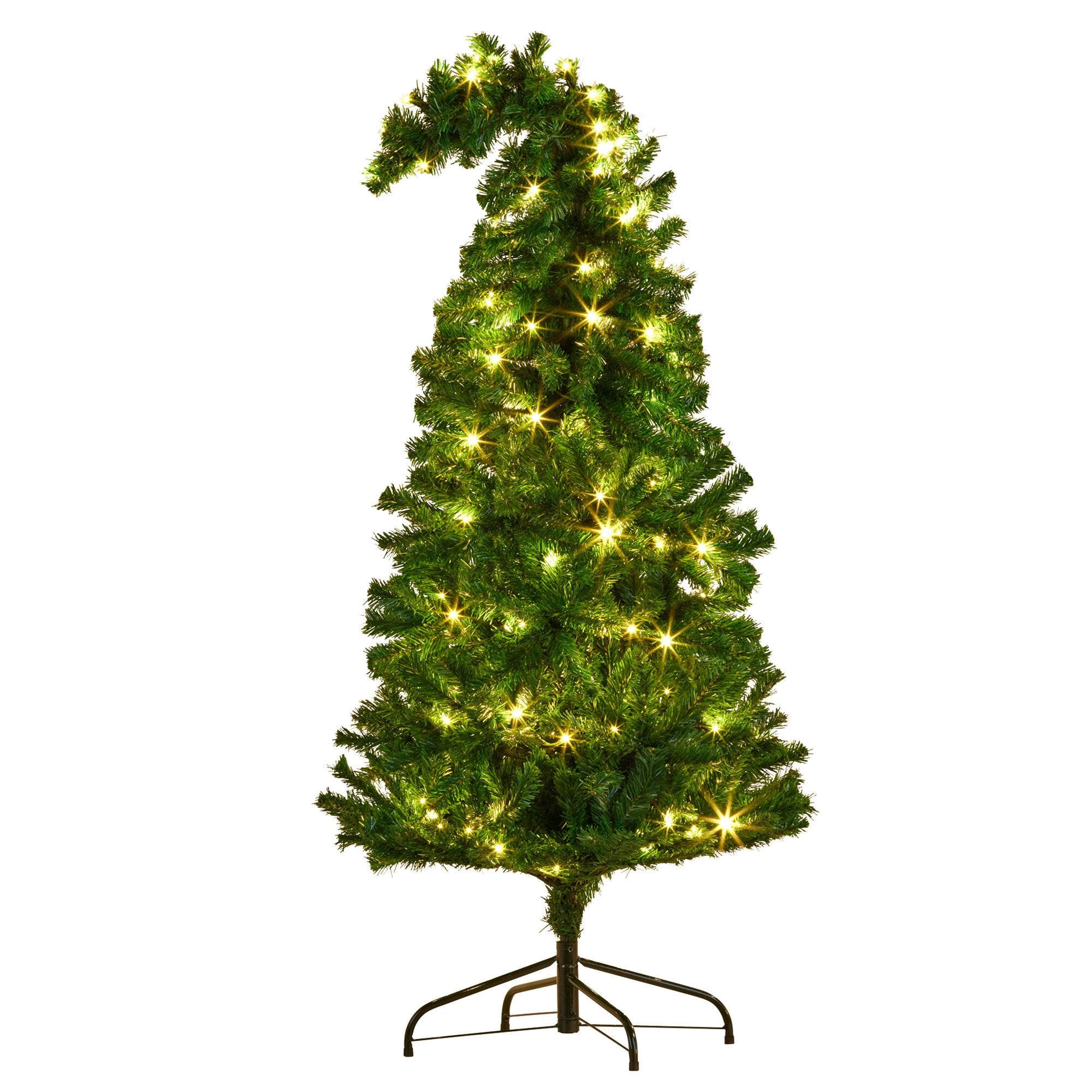 4FT Bad Santa Curved Pre-Lit Christmas Tree – 140 Multicolour LEDs