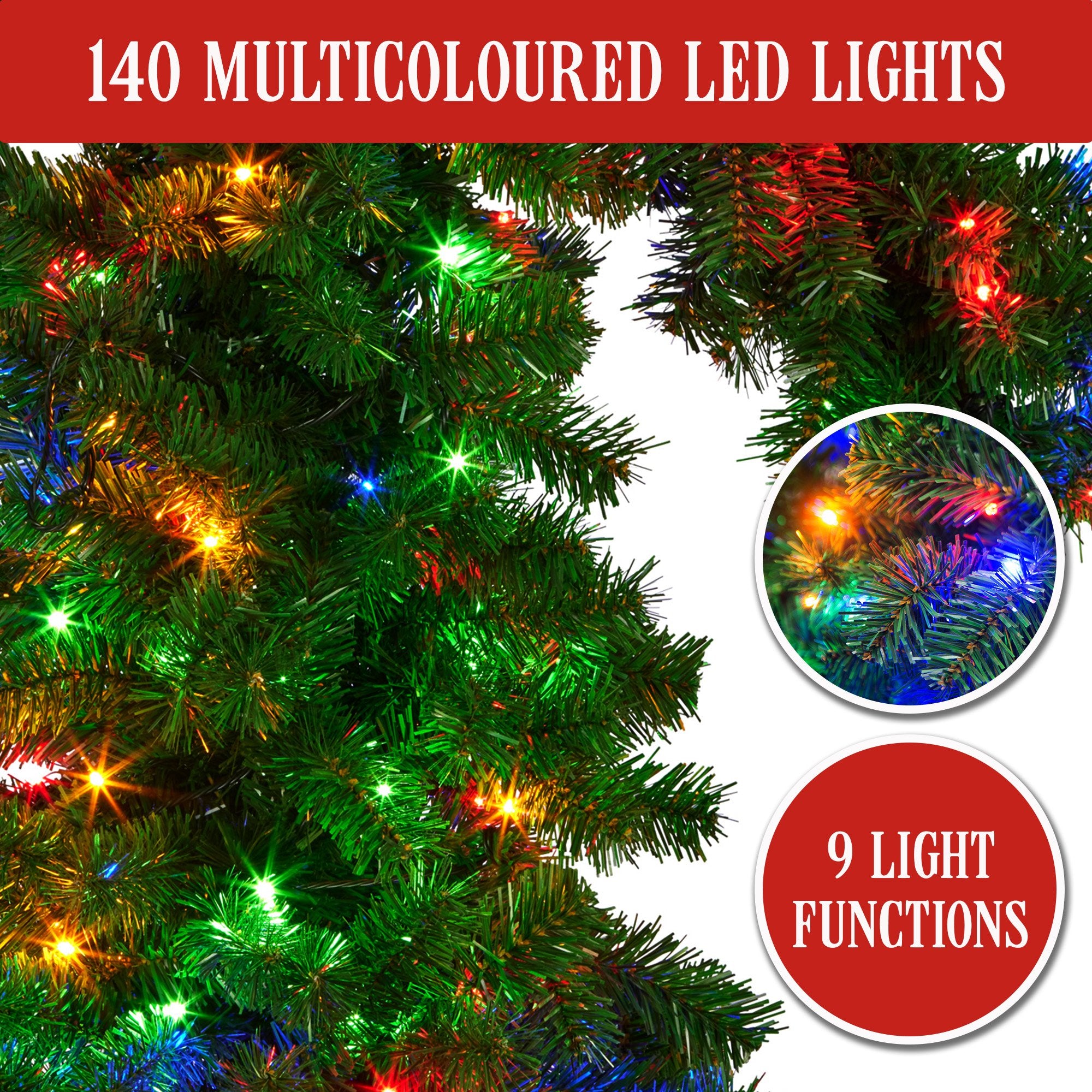 4FT Bad Santa Curved Pre-Lit Christmas Tree – 140 Multicolour LEDs