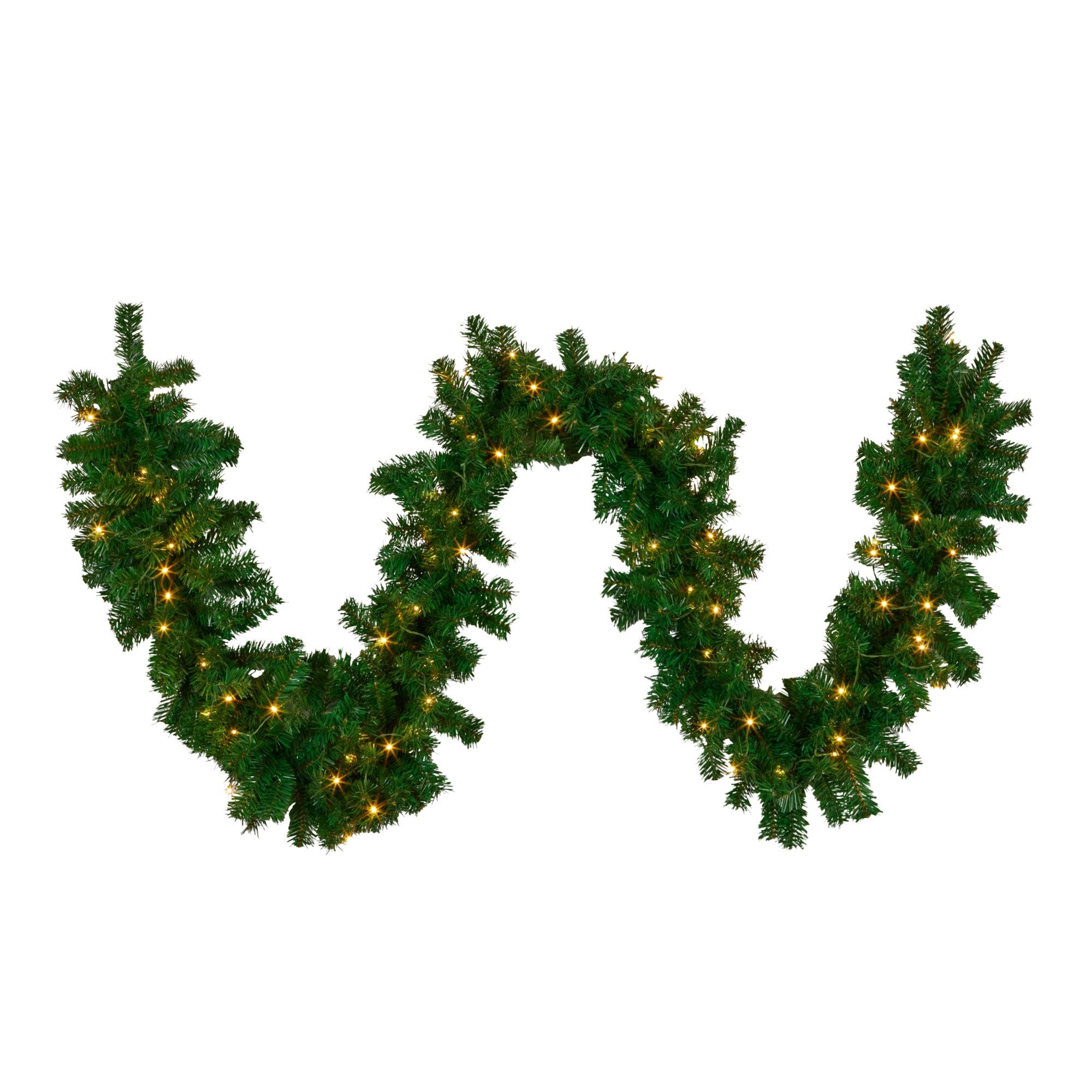 2.7M Chadwick Green Pre-Lit Christmas Garland