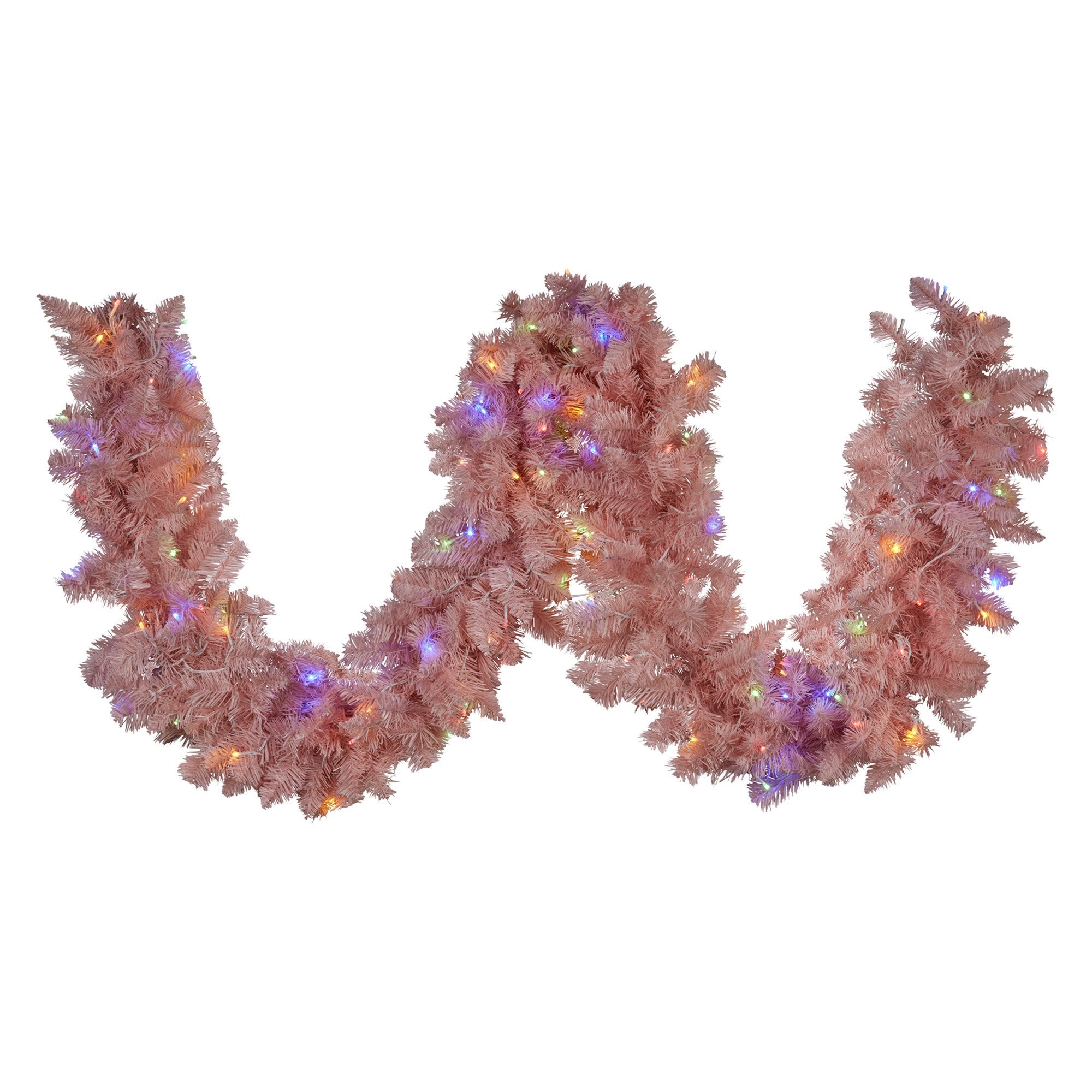 2.7M Pretty in Pink Christmas Garland with LED Lights