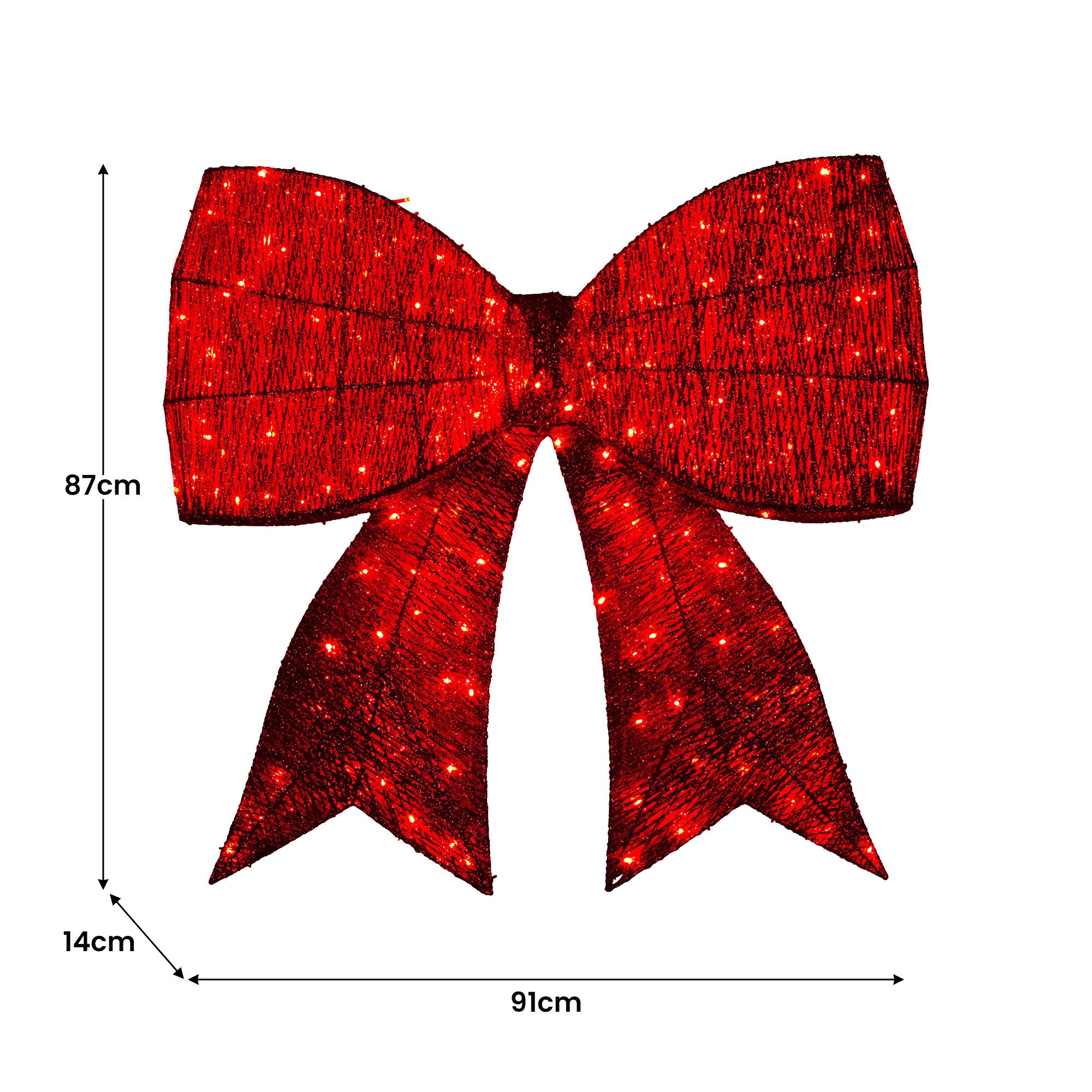 91cm Christmas Display Bow – Red LED & Twinkle Lights