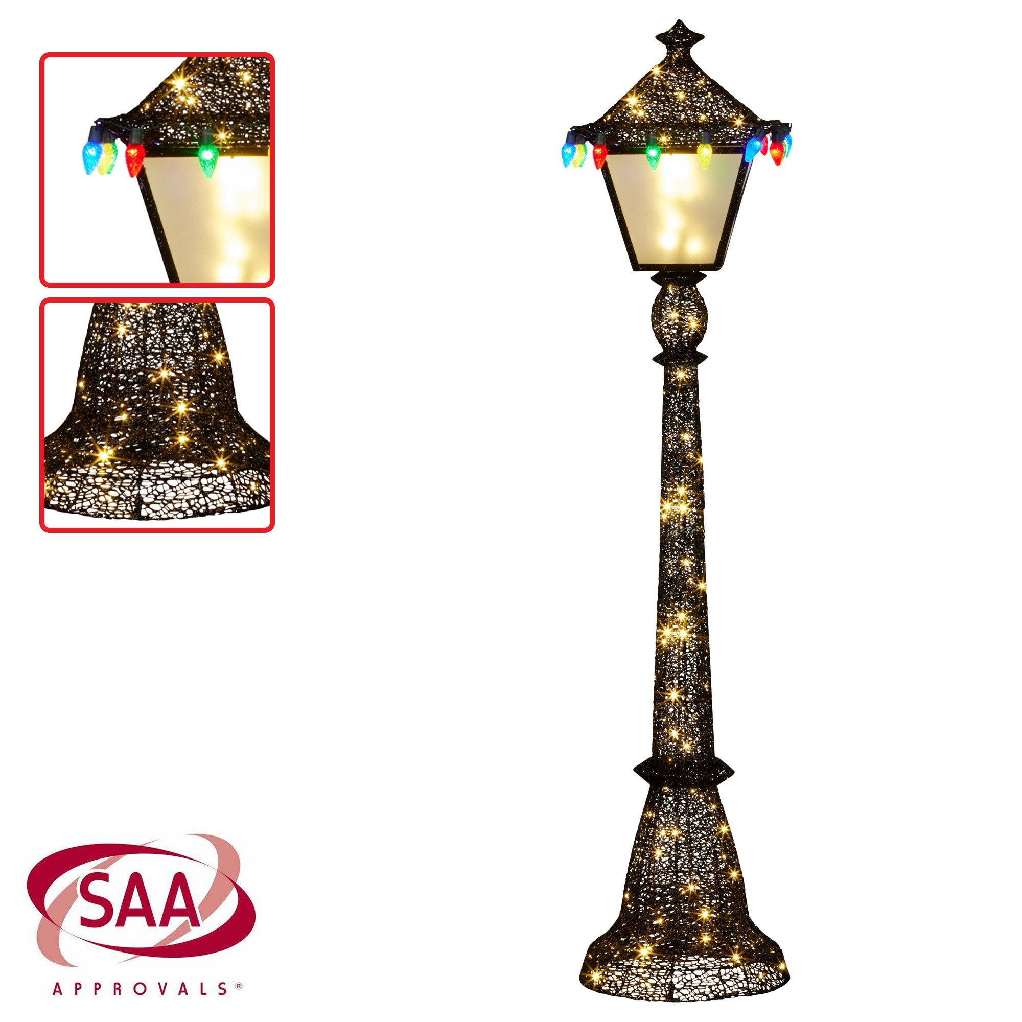 1.8M Christmas Lamp Post Display – LED & Multi-Colour C9 Lights